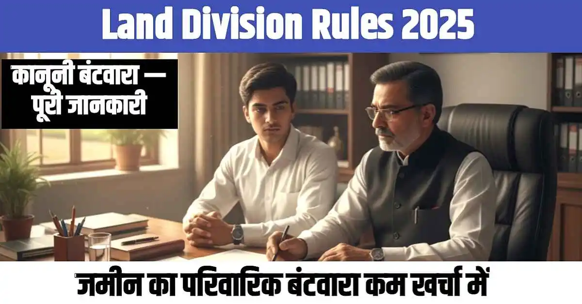 Land Division Rules 2025 & Family Settlement : जमीन का बंटवारा —कानूनी प्रक्रिया, आवश्यक दस्तावेज़ और विवाद समाधान
